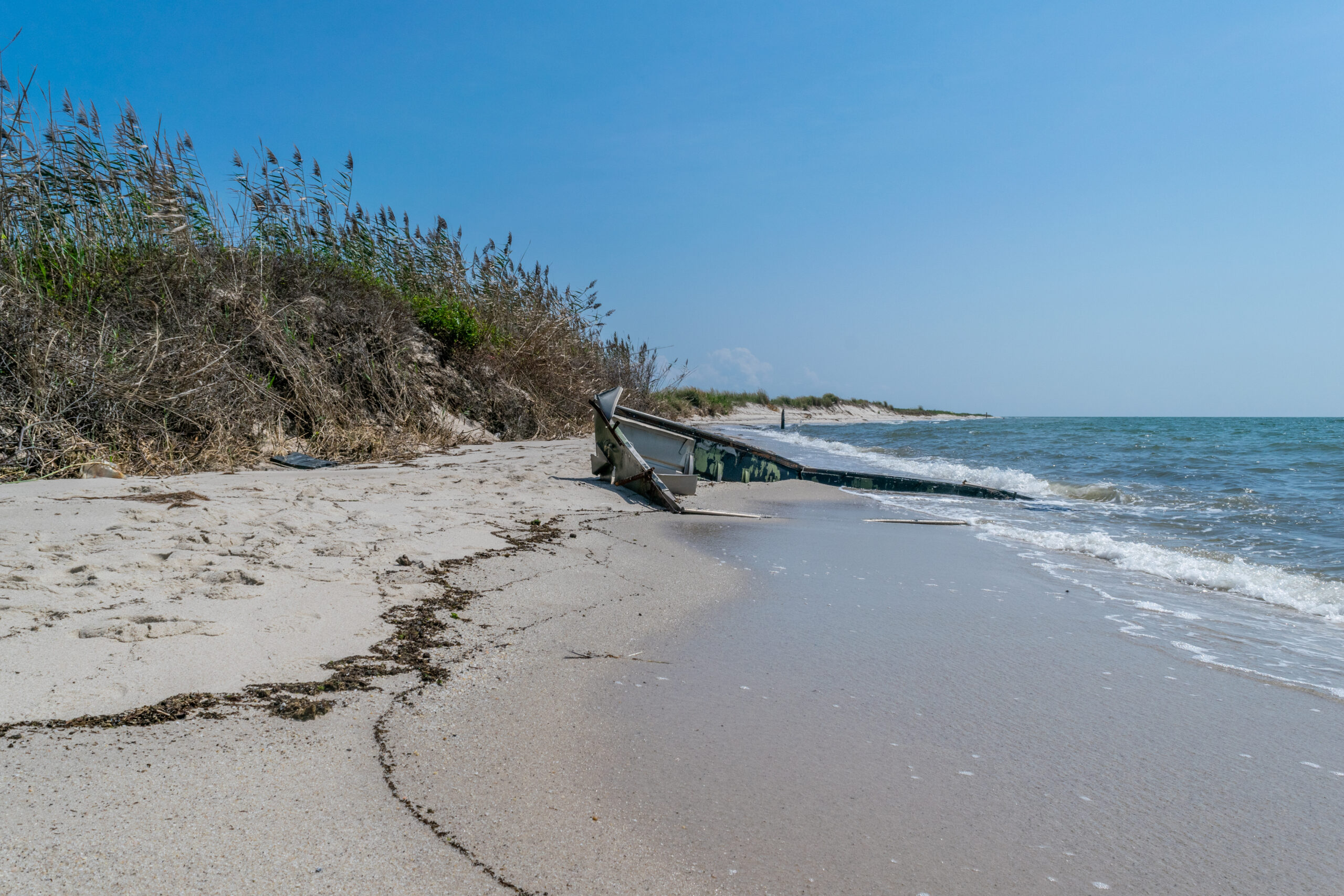 Boat wreck on Tangier beach